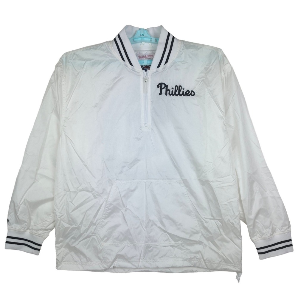 Philadelphia Phillies Mitchell & Ness MLB Large Jacket Light Weight White NWT